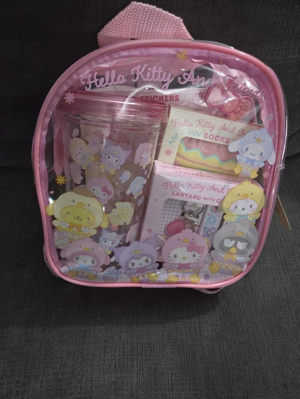 Hello Kitty And Friends Pink Clear Mini Backpack Gift Set